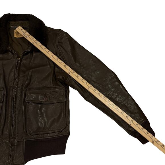 Vtg United States Navy G-1 Flight Jacket Mens 40 Brown Leather Bomber Military - Picture 9 of 13